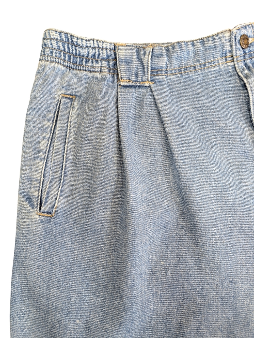 Vintage Silhouettes High Waist, Pleated, Cotton Denim, Baggy Shorts. Size 20. - Picture 6 of 13